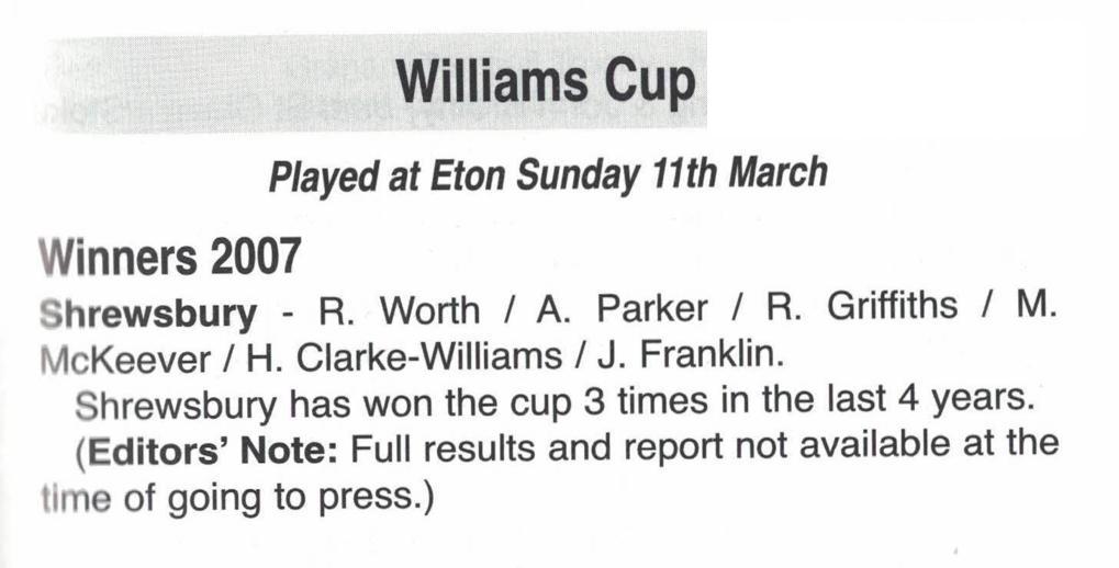 williams cup 2007